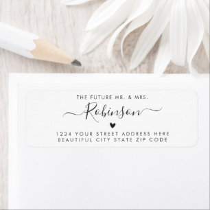 Étiquette Élégant Élégant Script Mariage Adresse de retour É