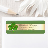 Étiquette Élégant élégant, Vert, Adresse Shamrock (En situation)