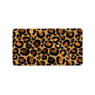 Étiquette Élégant endroit de léopard Brown glam animal sa