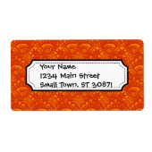 Étiquette Élégant et éclatant Orange Damask Lace Motif fille (Devant)