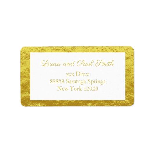 Étiquette Élégant et élégant Gold Foil Imprimer Adresse de r (Devant)