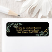 Étiquette Elégant Eucalyptus Feuille Faux Gold (En situation)