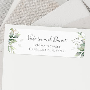 Étiquette Elégant Eucalyptus Feuille Green Adresse de retour