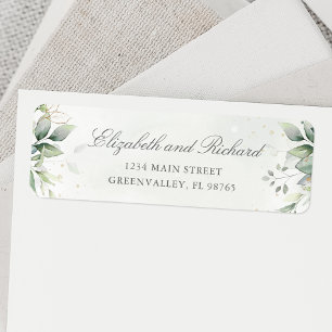 Étiquette Elégant Eucalyptus Feuille Green Adresse de retour
