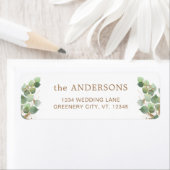 Étiquette Elégant Eucalyptus Greenery Feuilles Retour Adress (En situation)