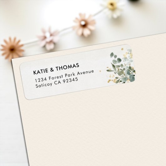 Étiquette Elegant Eucalyptus Greenery Return Address Label