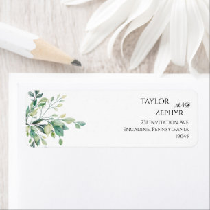 Étiquette Elégant Eucalyptus Greenery RSVP Adresse de retour