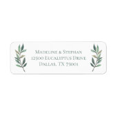 Étiquette Elegant Eucalyptus Leaf Botanique Adresse de retou (Devant)