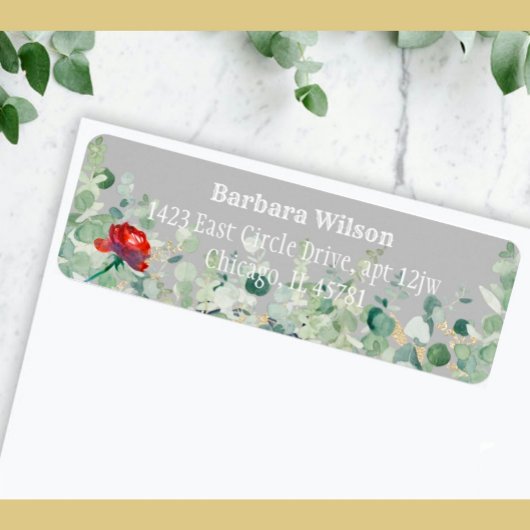 Étiquette Élégant Eucalyptus Verdure Retour rustique