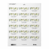 Étiquette Elegant Eucalyptus White Roses Adresse de retour (Feuille entière)