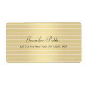 Étiquette Élégant Faux Gold Calligraphie Script Moderne tend (Devant)