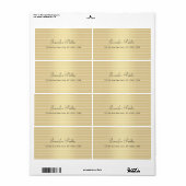 Étiquette Élégant Faux Gold Calligraphie Script Moderne tend (Feuille entière)