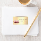 Étiquette Élégant Faux Gold Lotus (En situation)