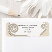 Étiquette Élégant Fern Leaf Curl Swirl Adresse Mariage (En situation)