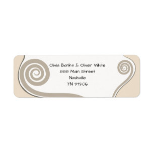 Étiquette Élégant Fern Leaf Curl Swirl Adresse Mariage