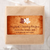 Étiquette Élégant feuille d'érable mariage de automne orange (En situation)