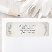 Étiquette Élégant Feuille doux Script Mariage Adresse de ret (En situation)