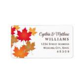 Étiquette Elegant Feuilles d'automne Mariage de automne Adre (Devant)
