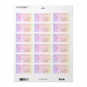 Étiquette Élégant Flamant rose rose Fleur Confetti Holograph (Feuille entière)