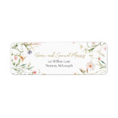 Étiquette Elégant Fleur sauvage Aquarelle Delicate Mariage (Devant)