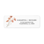 Étiquette Elégant Fleur sauvage Boho Orange Poppy Flower (Devant)