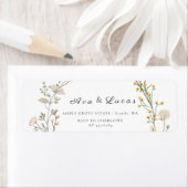 Étiquette Elégant Fleur sauvage Floral Mariage Jardin (En situation)