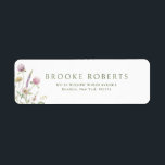 Étiquette Élégant Fleur sauvage Pastel Soft Mariage botaniqu<br><div class="desc">Elégant étiquette de adresse de mariage avec un cadre fleur sauvage aquarelle dans des tons pastels doux. Parfait pour une fête romantique d'inspiration nature ou un mariage sur le thème du jardin. Pour la personnalisation ou des produits supplémentaires avec ce design,  n'hésitez pas à me contacter.</div>