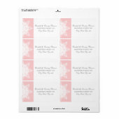 Étiquette Élégant flocon rose, mariage d'hiver blanc (Feuille entière)