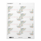 Étiquette Élégant floral aquarelle (Feuille entière)