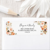 Étiquette Élégant Floral Automne Rustique Adresse de retour  (En situation)