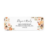 Étiquette Élégant Floral Automne Rustique Adresse de retour  (Devant)