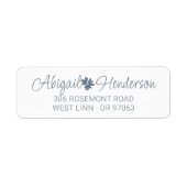 Étiquette Elégant Floral Dusty Blue Daisy Adresse de retour (Devant)