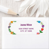 Étiquette Elégant Floral Flowers Moderne Adresse de retour L (En situation)