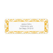 Étiquette Élégant Floral Jaune Chic Moderne Brunch de Pâques (Devant)