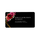 Étiquette Élégant floral rouge noir humeur romantique mariag (Devant)