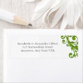 Étiquette Élégant floral vert (En situation)