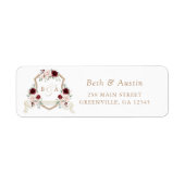 Étiquette Élégant flou flou Bourgogne Crest retour Adresse (Devant)