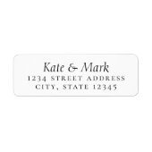 Étiquette Élégant Formal Couple Names Mariage Adresse de ret (Devant)