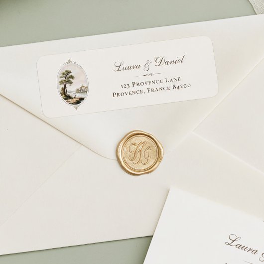 Étiquette Elegant French Chateau Wedding Return Address