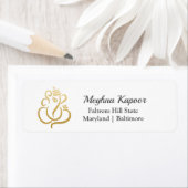 Étiquette Elégant Ganesh or/ Dieu indien (En situation)