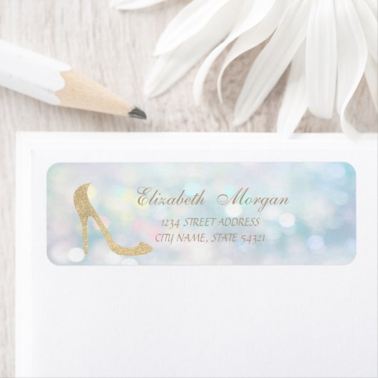 Étiquette Elegant Girly Bokeh, Parties scintillant High Heel (En situation)
