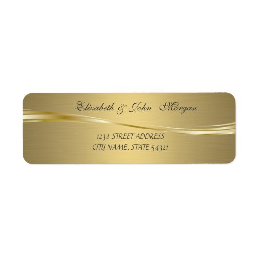 Étiquette Elegant Glamorous Faux Gold Address Label (Devant)