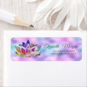 Étiquette Élégant glamour coloré Lotus Holographique (En situation)