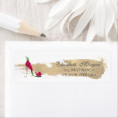 Étiquette Élégant Glamour Haut talons, Brush Stroke Or (En situation)