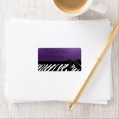 Étiquette Élégant Glamour Stylish, Purple, Zebra Print (En situation)