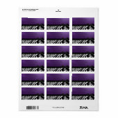 Étiquette Élégant Glamour Stylish, Purple, Zebra Print (Feuille entière)