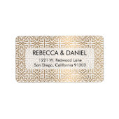 Étiquette Elegant Gold Arabic Pattern Label | Luxury Custom (Devant)