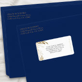 Étiquette Elegant Gold Leaf et Confetti Adresse encadrée