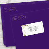 Étiquette Elegant Gold Leaf et Confetti Adresse encadrée