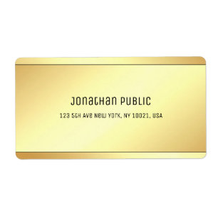 Étiquette Elegant Gold Look Moderne Simple Modèle Livraison